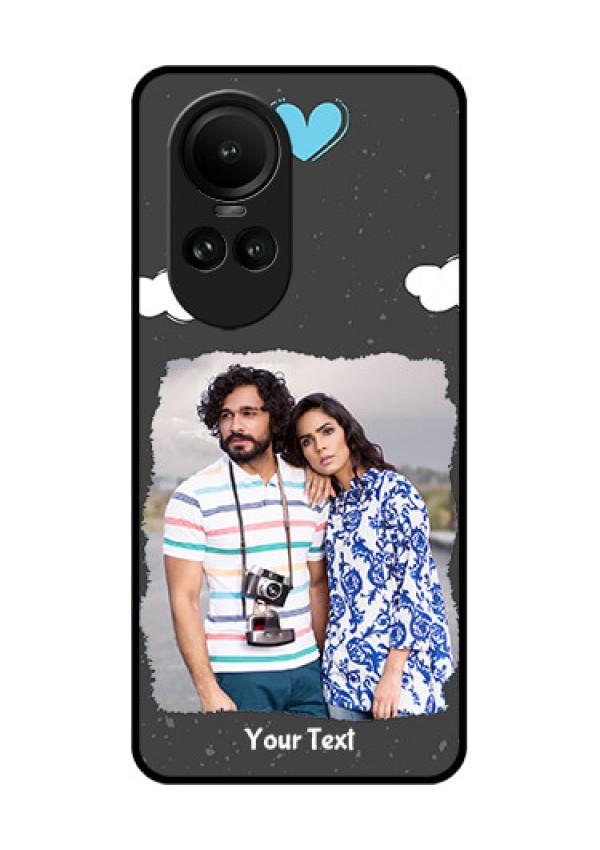 Oppo Reno 10 5G Custom Glass Phone Case - Splashes with love doodles Design