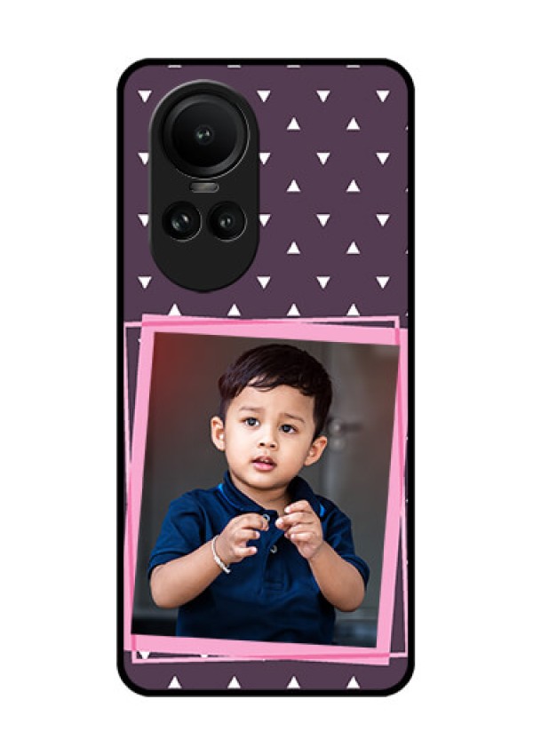 Oppo Reno 10 5G Custom Glass Mobile Case - Triangle Pattern Dotted Design