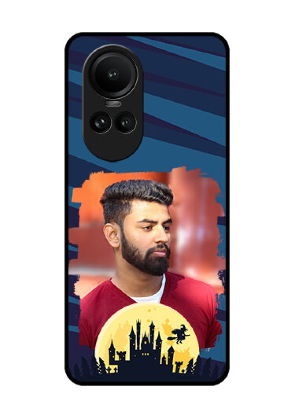 Oppo Reno 10 5G Photo Printing on Glass Case - Halloween Witch Design