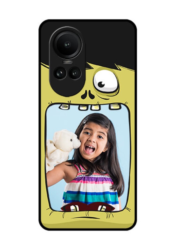 Oppo Reno 10 5G Personalized Glass Phone Case - Cartoon monster back case Design
