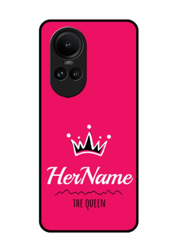 Oppo Reno 10 5G Glass Phone Case Queen with Name