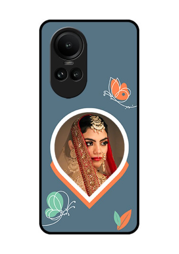 Oppo Reno 10 5G Custom Glass Mobile Case - Droplet Butterflies Design