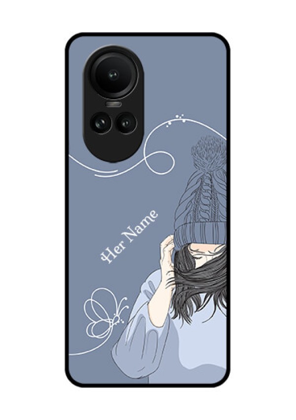 Oppo Reno 10 5G Custom Glass Mobile Case - Girl in winter outfit Design