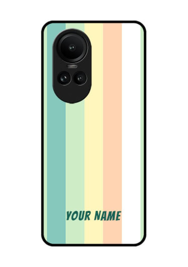 Oppo Reno 10 5G Photo Printing on Glass Case - Multi-colour Stripes Design