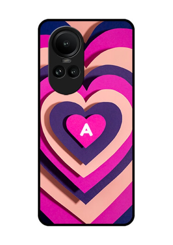 Oppo Reno 10 5G Custom Glass Mobile Case - Cute Heart Pattern Design