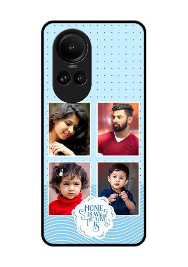Oppo Reno 10 5G Custom Glass Phone Case - Cute love quote with 4 pic upload Design