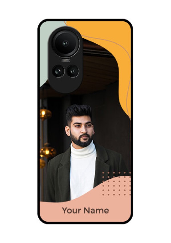 Oppo Reno 10 5G Personalized Glass Phone Case - Tri-coloured overlay design