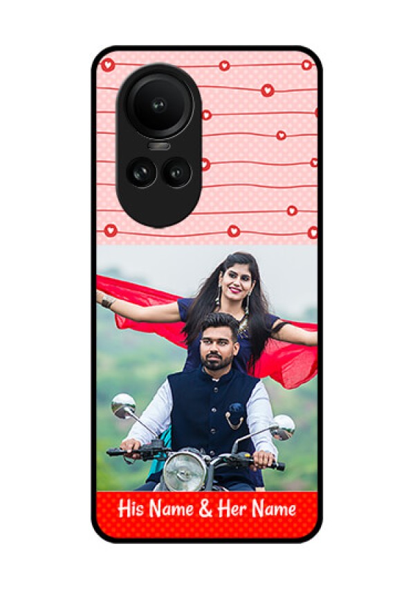 Oppo Reno 10 Pro 5G Personalized Glass Phone Case - Red Pattern Case Design