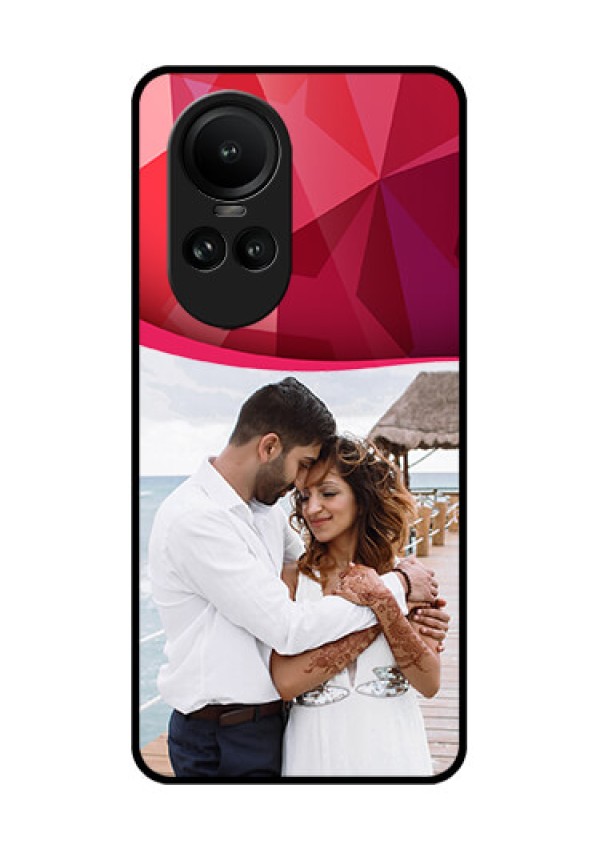 Oppo Reno 10 Pro 5G Custom Glass Mobile Case - Red Abstract Design
