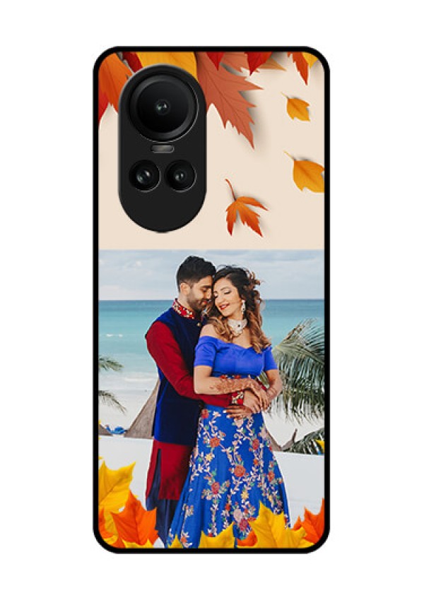 Oppo Reno 10 Pro 5G Photo Printing on Glass Case - Autumn Maple Leaves Design