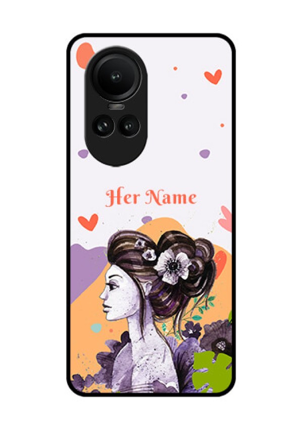 Oppo Reno 10 Pro 5G Personalized Glass Phone Case - Woman And Nature Design
