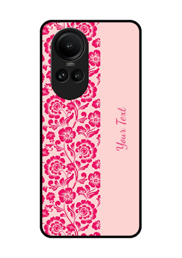 Oppo Reno 10 Pro 5G Custom Glass Phone Case - Attractive Floral Pattern Design