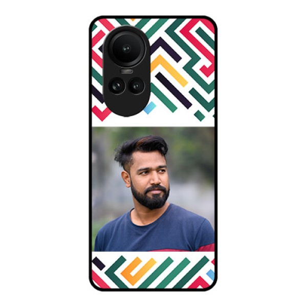 Oppo Reno 10 Pro 5G Personalized Glass Phone Case - Colorful Maze Pattern Design Oppo Reno 10 Pro 5G Personalized Glass Phone Case - Colorful Maze Pattern Design
