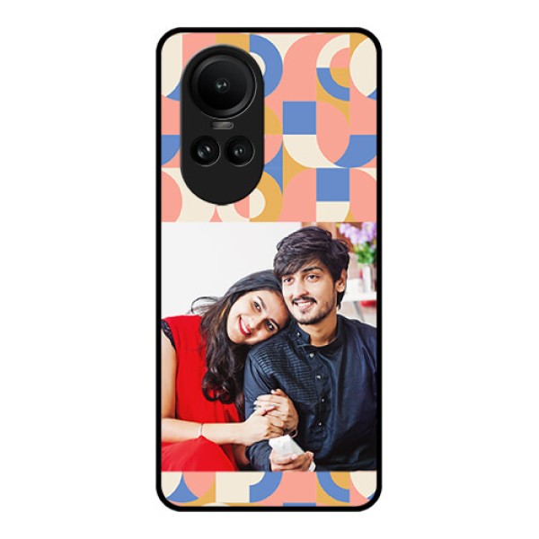 Oppo Reno 10 Pro 5G Photo Printing on Glass Case - Semi-circle Maze Pattern Design