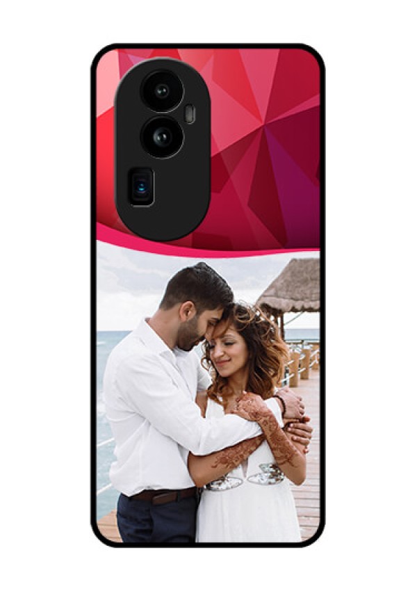 Oppo Reno 10 Pro Plus 5G Custom Glass Mobile Case - Red Abstract Design