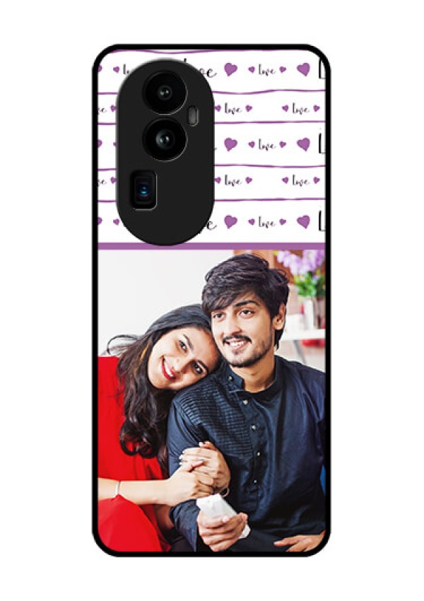 Oppo Reno 10 Pro Plus 5G Custom Glass Mobile Case - Couples Heart Design