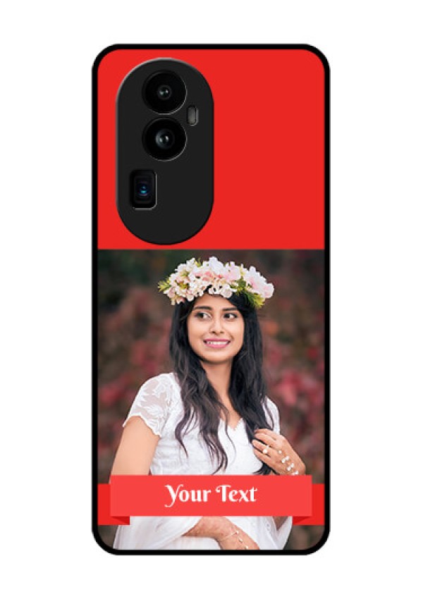 Oppo Reno 10 Pro Plus 5G Custom Glass Phone Case - Simple Red Color Design