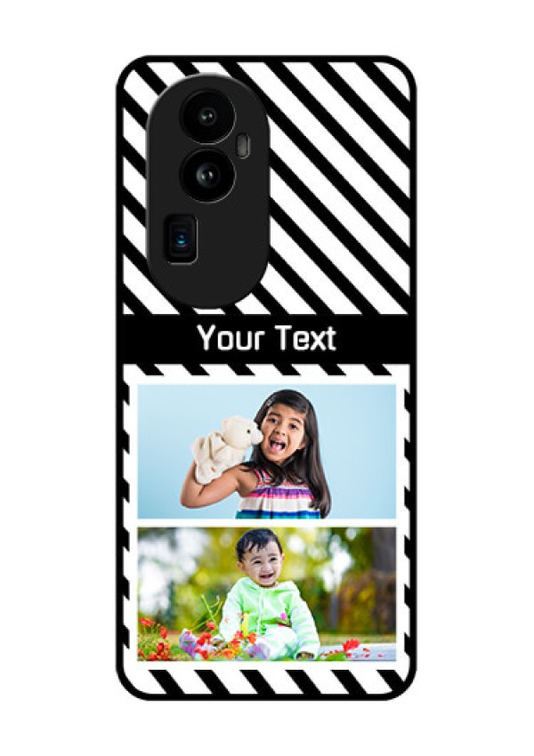 Oppo Reno 10 Pro Plus 5G Photo Printing on Glass Case - Black And White Stripes Design