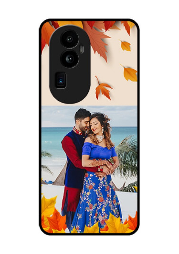 Oppo Reno 10 Pro Plus 5G Photo Printing on Glass Case - Autumn Maple Leaves Design