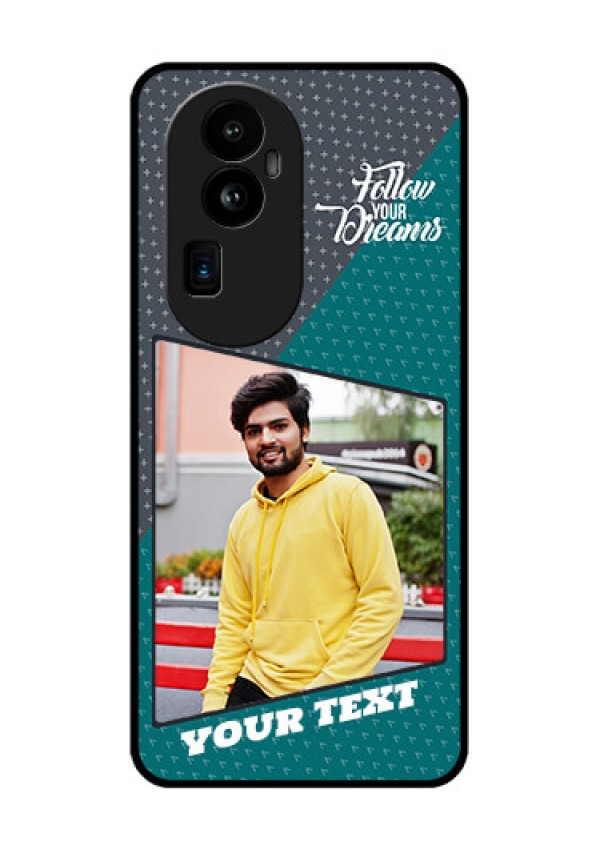 Oppo Reno 10 Pro Plus 5G Personalized Glass Phone Case - Background Pattern Design with Quote