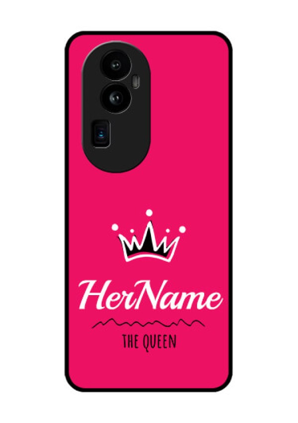 Oppo Reno 10 Pro Plus 5G Glass Phone Case Queen with Name