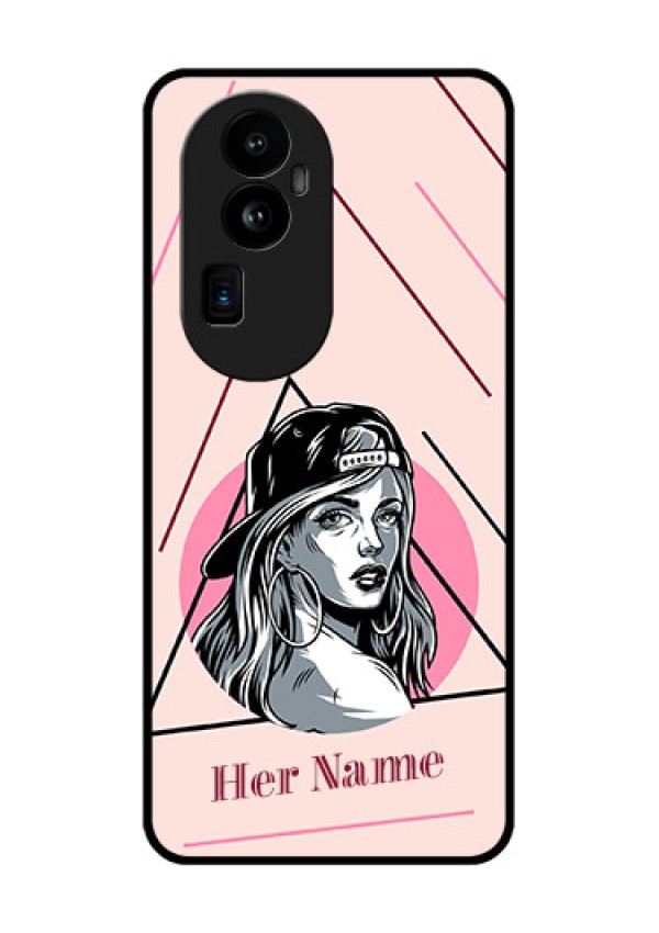 Oppo Reno 10 Pro Plus 5G Personalized Glass Phone Case - Rockstar Girl Design