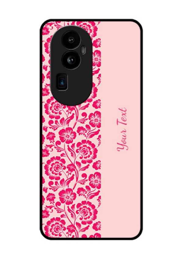 Oppo Reno 10 Pro Plus 5G Custom Glass Phone Case - Attractive Floral Pattern Design