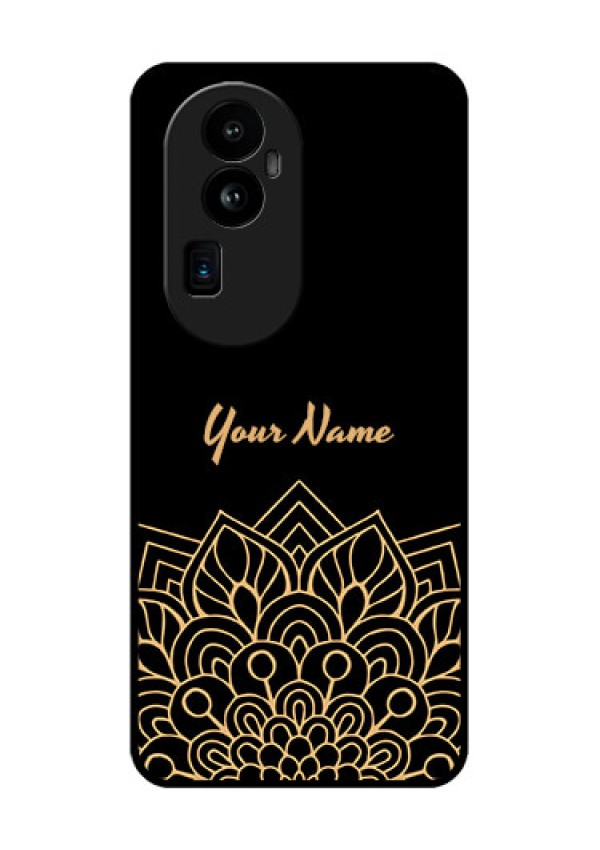 Oppo Reno 10 Pro Plus 5G Custom Glass Phone Case - Golden mandala Design