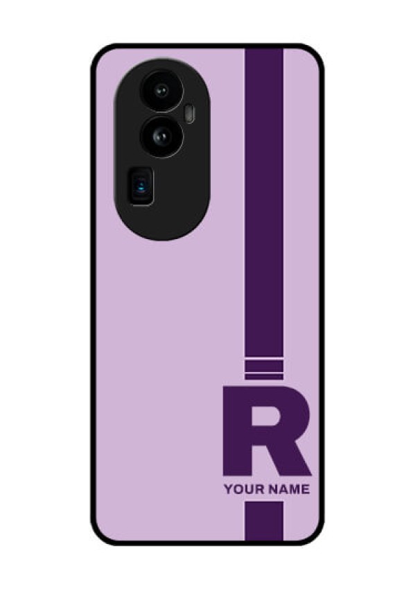 Oppo Reno 10 Pro Plus 5G Photo Printing on Glass Case - Simple dual tone stripe with name Design