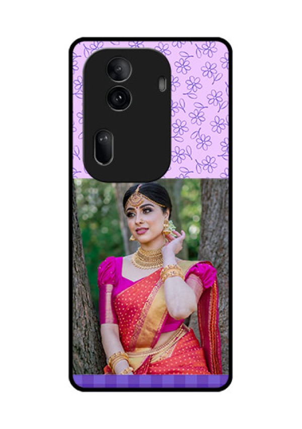 Oppo Reno 11 Pro 5G Custom Glass Phone Case - Purple Floral Design