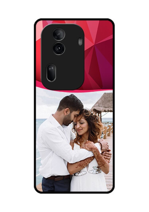 Oppo Reno 11 Pro 5G Custom Glass Phone Case - Red Abstract Design