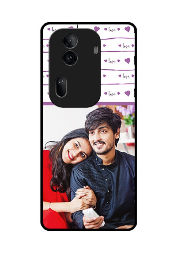 Oppo Reno 11 Pro 5G Custom Glass Phone Case - Couples Heart Design