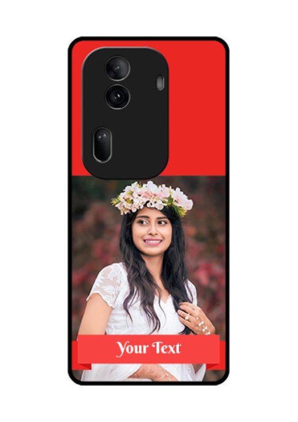 Oppo Reno 11 Pro 5G Custom Glass Phone Case - Simple Red Color Design