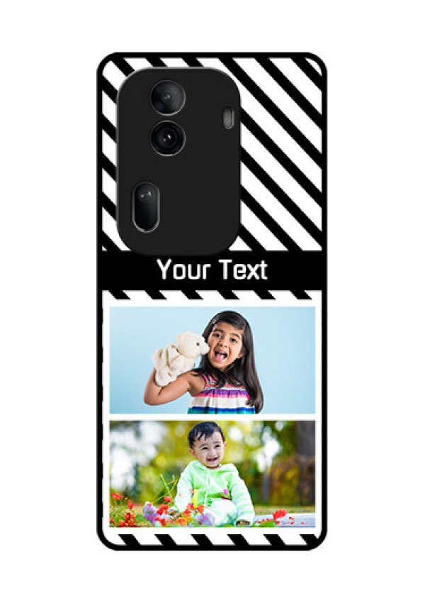Oppo Reno 11 Pro 5G Custom Glass Phone Case - Black And White Stripes Design