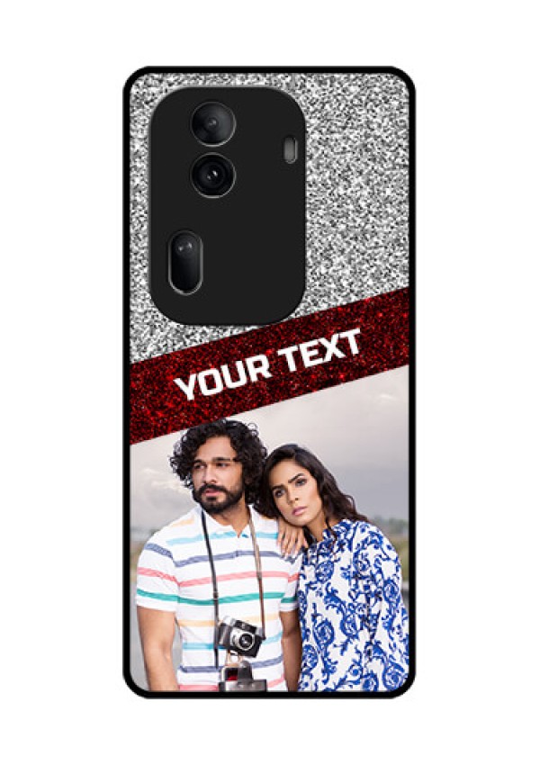 Oppo Reno 11 Pro 5G Custom Glass Phone Case - Image Holder With Glitter Strip Design