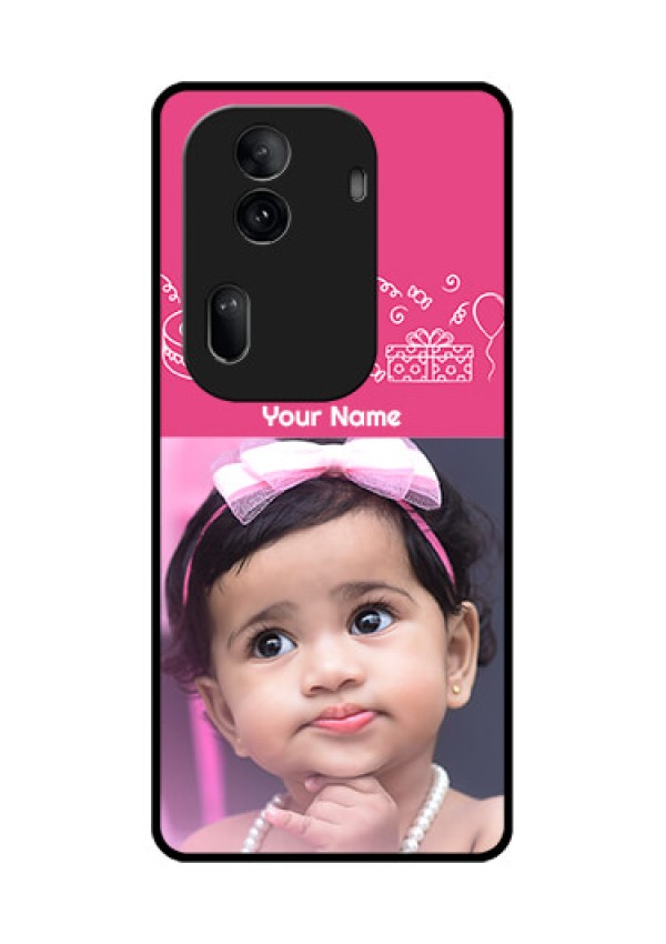 Oppo Reno 11 Pro 5G Custom Glass Phone Case - With Birthday Line Art Design