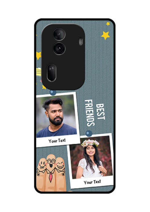 Oppo Reno 11 Pro 5G Custom Glass Phone Case - Sticky Frames And Friendship Design