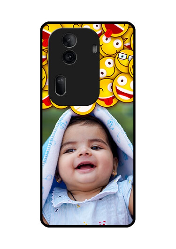 Oppo Reno 11 Pro 5G Custom Glass Phone Case - With Smiley Emoji Design