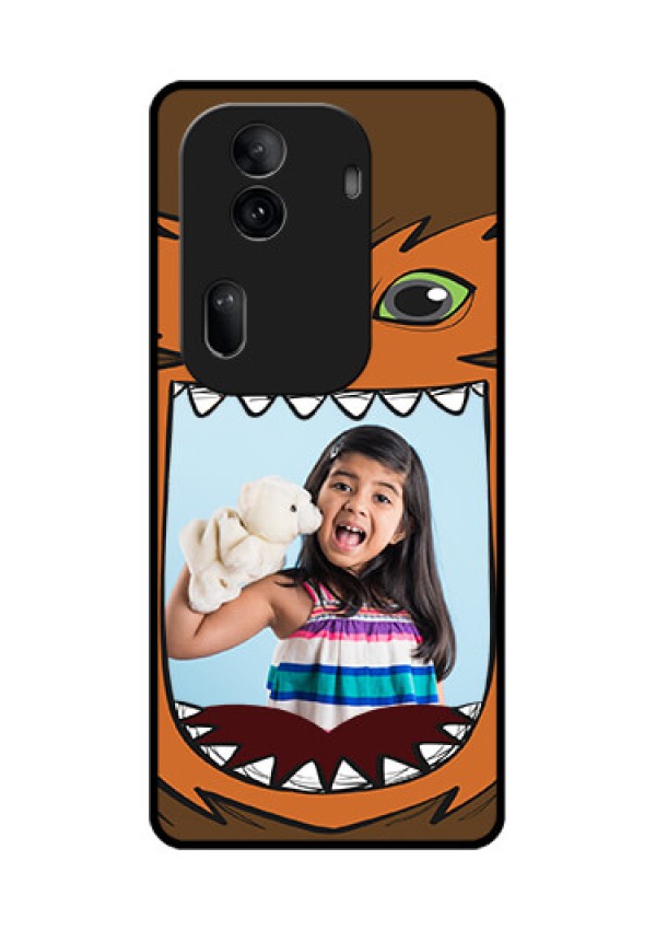 Oppo Reno 11 Pro 5G Custom Glass Phone Case - Owl Monster Back Case Design