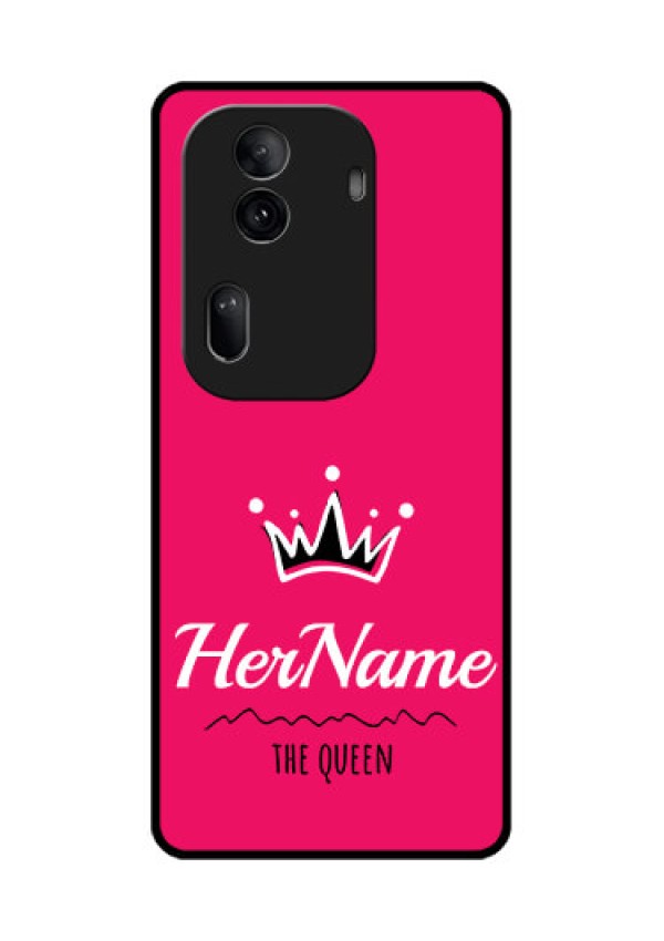Oppo Reno 11 Pro 5G Custom Glass Phone Case - Queen With Name Design