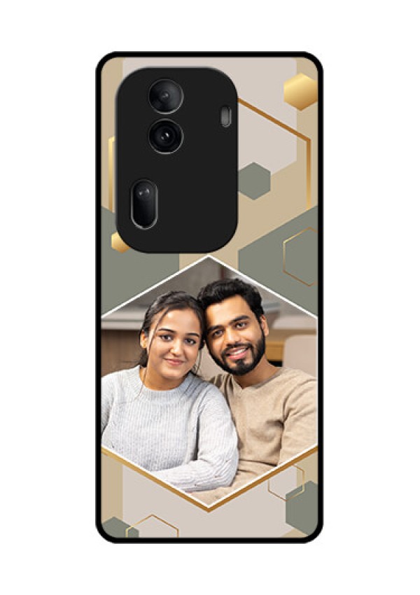Oppo Reno 11 Pro 5G Custom Glass Phone Case - Stylish Hexagon Pattern Design