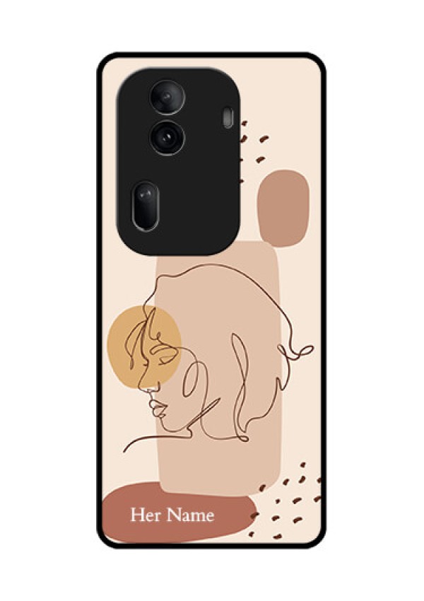 Oppo Reno 11 Pro 5G Custom Glass Phone Case - Calm Woman Line Art Design