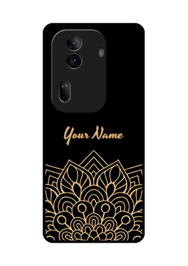 Oppo Reno 11 Pro 5G Custom Glass Phone Case - Golden Mandala Design