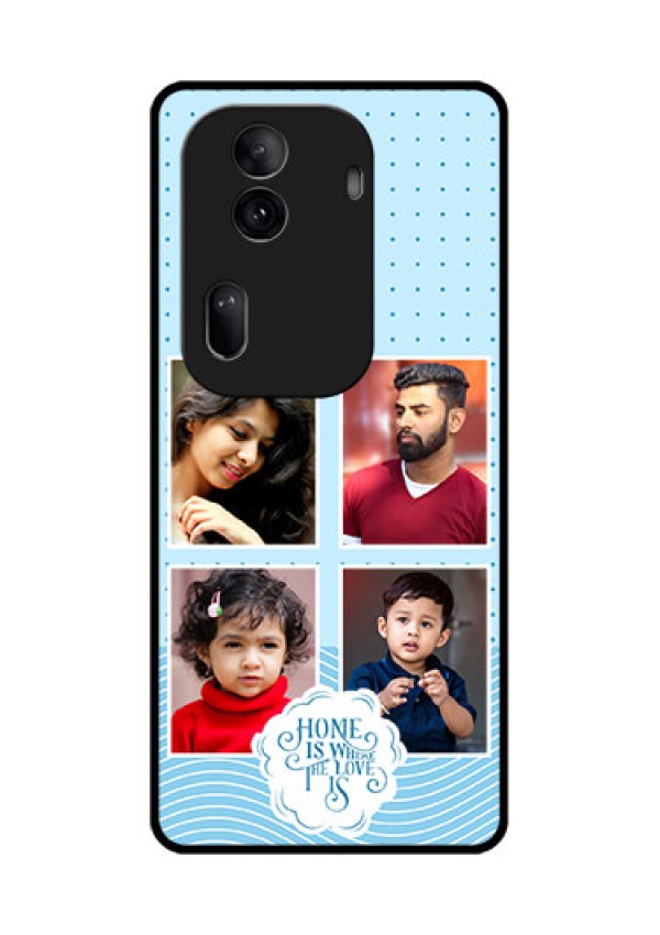 Oppo Reno 11 Pro 5G Custom Glass Phone Case - Cute Love Quote With 4 Pic Upload Design