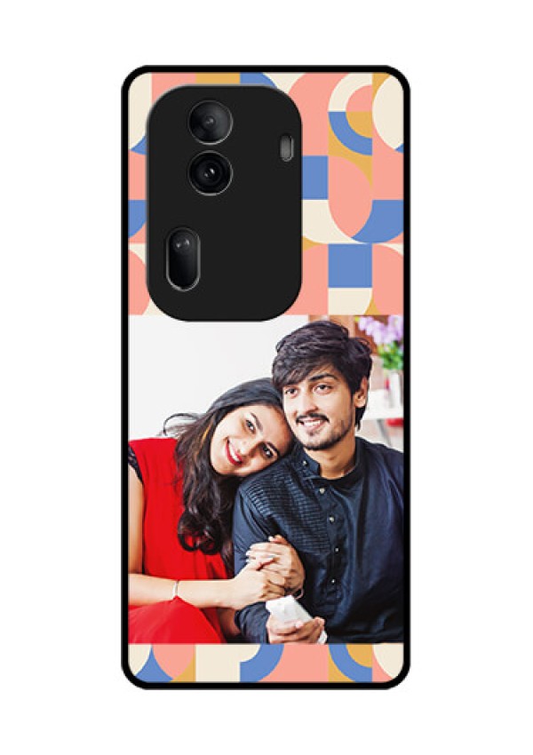 Oppo Reno 11 Pro 5G Custom Glass Phone Case - Semi - Circle Maze Pattern Design