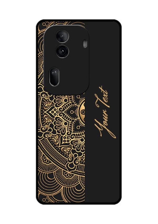 Oppo Reno 11 Pro 5G Custom Glass Phone Case - Mandala Art With Custom Text Design