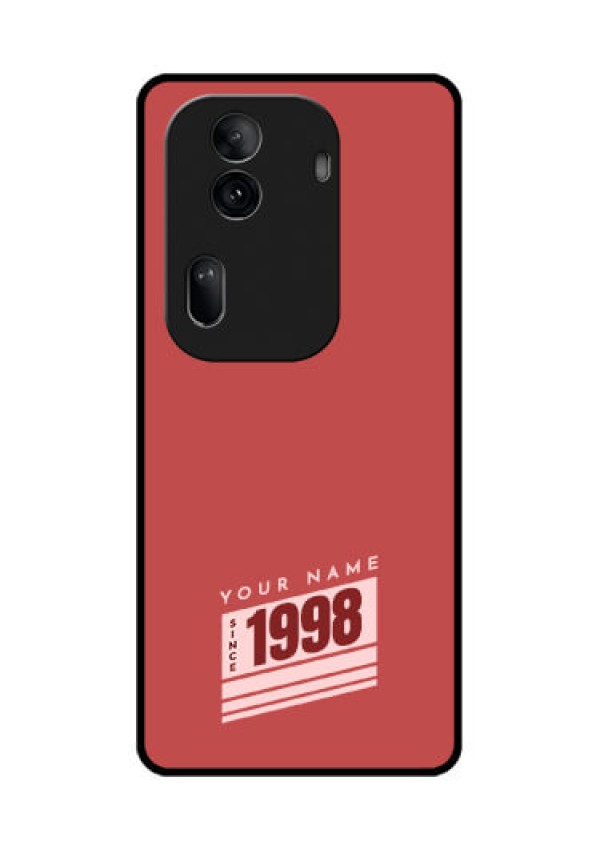 Oppo Reno 11 Pro 5G Custom Glass Phone Case - Red Custom Year Of Birth Design