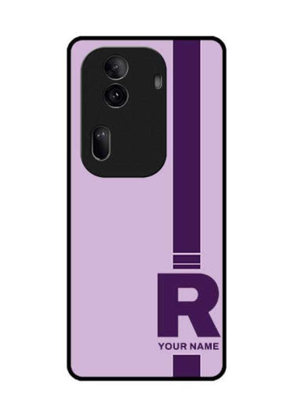 Oppo Reno 11 Pro 5G Custom Glass Phone Case - Simple Dual Tone Stripe With Name Design