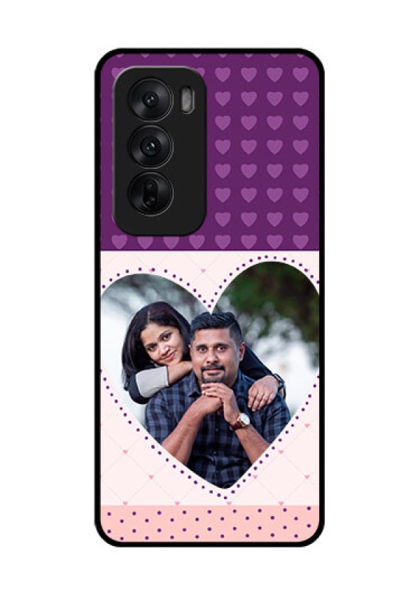 Oppo Reno 12 5G Custom Glass Phone CaseViolet Love Dots Design
