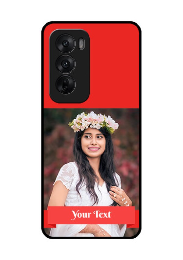 Oppo Reno 12 5G Custom Glass Phone CaseSimple Red Color Design